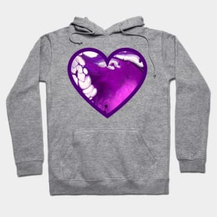 Purple/Lavender Paint Pour Heart Hoodie